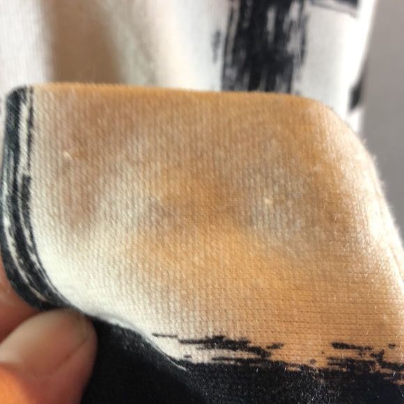 Eliza J Dress sz 6 white polyester knit sheath, 3/4 sleeve, black grid, lined - Picture 10 of 15